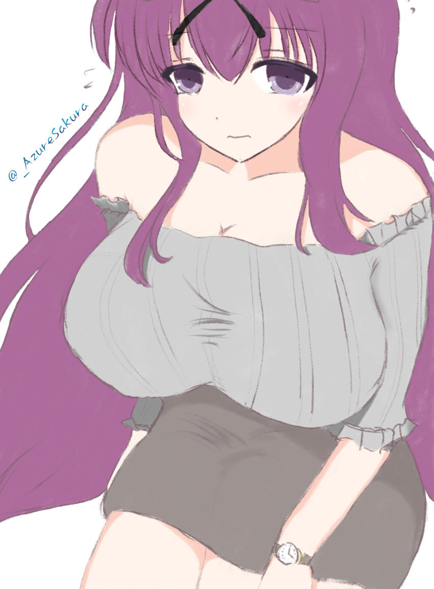 azuresakura, breasts, highres, murasaki_(senran_kagura), purple_theme, senran_kagura