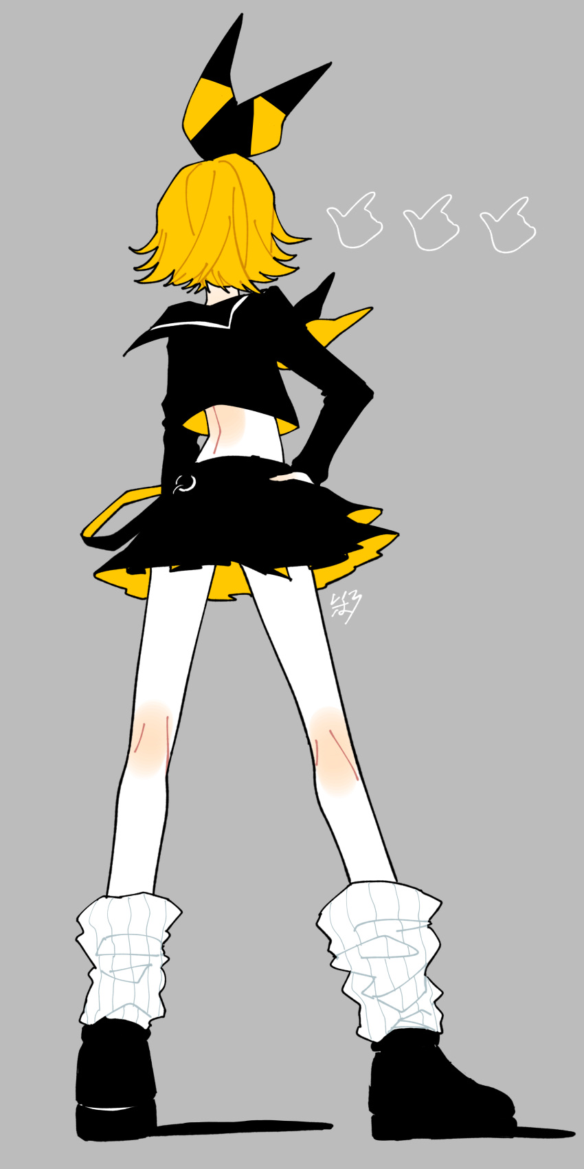 1girl, absurdres, arm_at_side, bare_back, bare_legs, belt, black_belt, black_blouse
