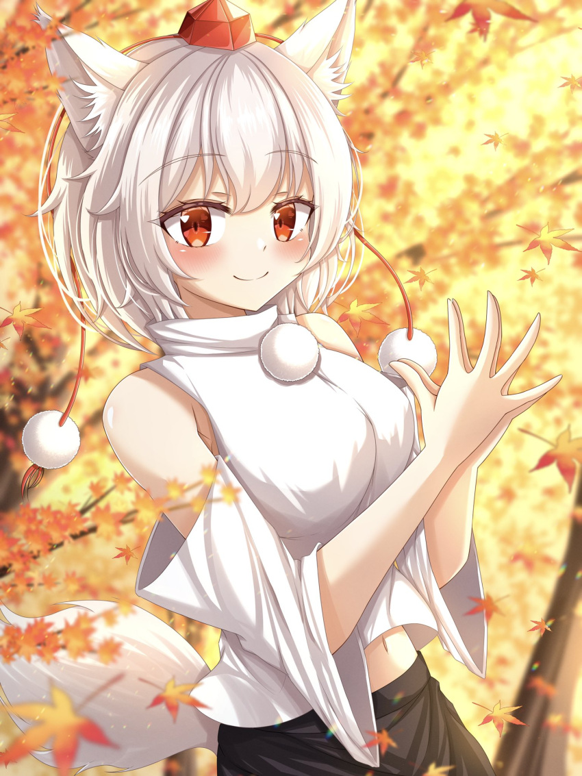 1girl, animal_ears, bangs, blurry, blurry_background, closed_mouth, detached_sleeves, eyebrows_visible_through_hair