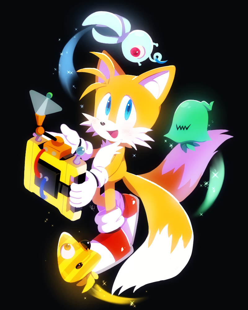 1boy, animal_nose, black_background, blue_eyes, creature, fox_boy, full_body, furry