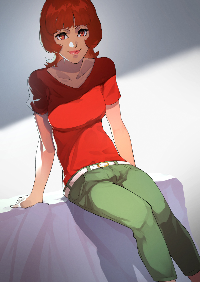 1girl, bangs, belt, belt_buckle, blunt_bangs, buckle, closed_mouth, collarbone