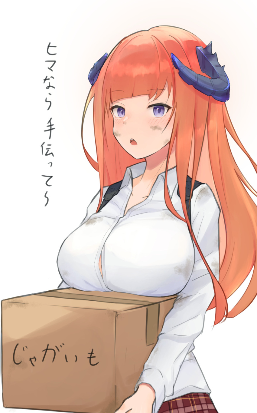 1girl, absurdres, aoi_mochio, arknights, bagpipe_(arknights), blush, box, breast_rest