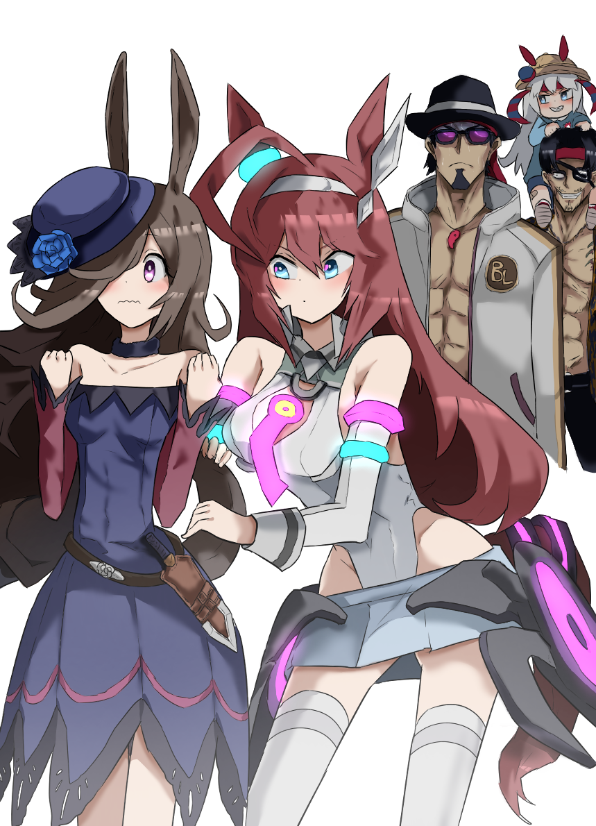animal_ears, black_eyepatch, blue_eyes, blue_flower, blue_rose, eyepatch, flower, grey_hairband