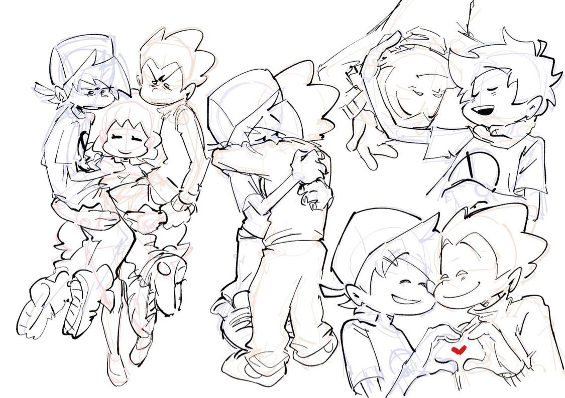 1girl, 2boys, boyfriend_(friday_night_funkin'), cjay_black21, closed_eyes, friday_night_funkin', frown, girlfriend_(friday_night_funkin')