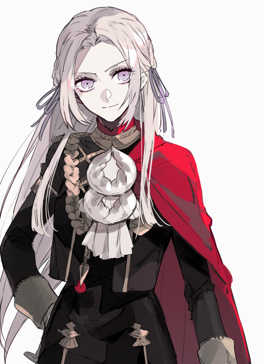 1girl, black_jacket, black_skirt, blonde_hair, cape, closed_mouth, cowboy_shot, ebanoniwa