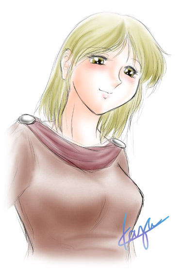 blonde_hair, blush, original, short_hair, solail_(faya), yellow_eyes