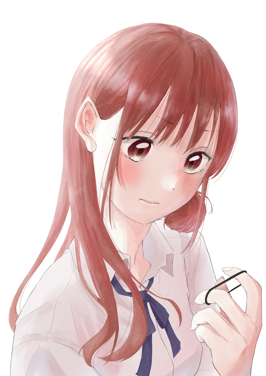 1girl, absurdres, ao_no_hako_(wsj), blush, chono_hina, hair_down, hairband, highres