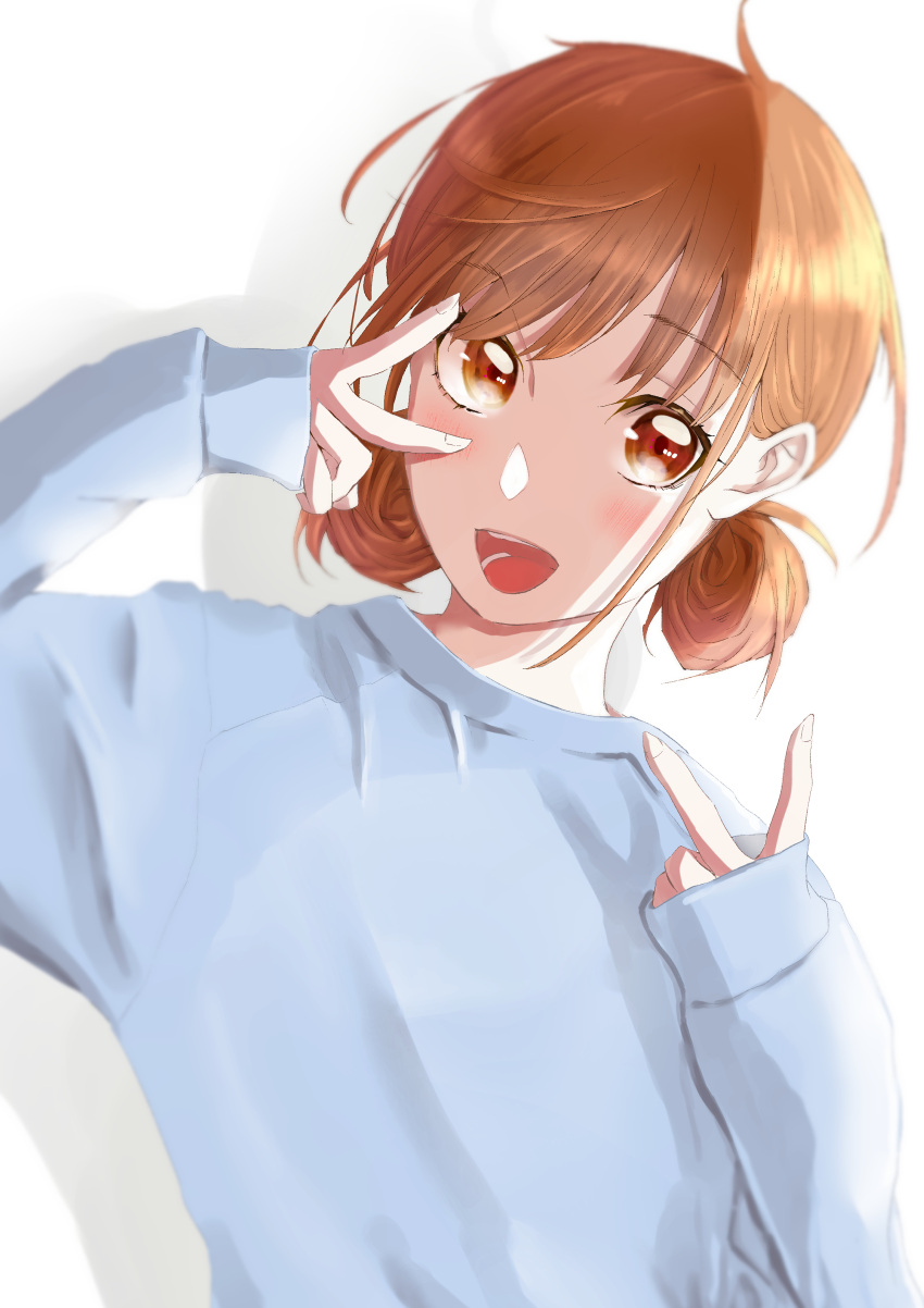 1girl, :d, absurdres, ao_no_hako_(wsj), blush, brown_eyes, brown_hair, chono_hina