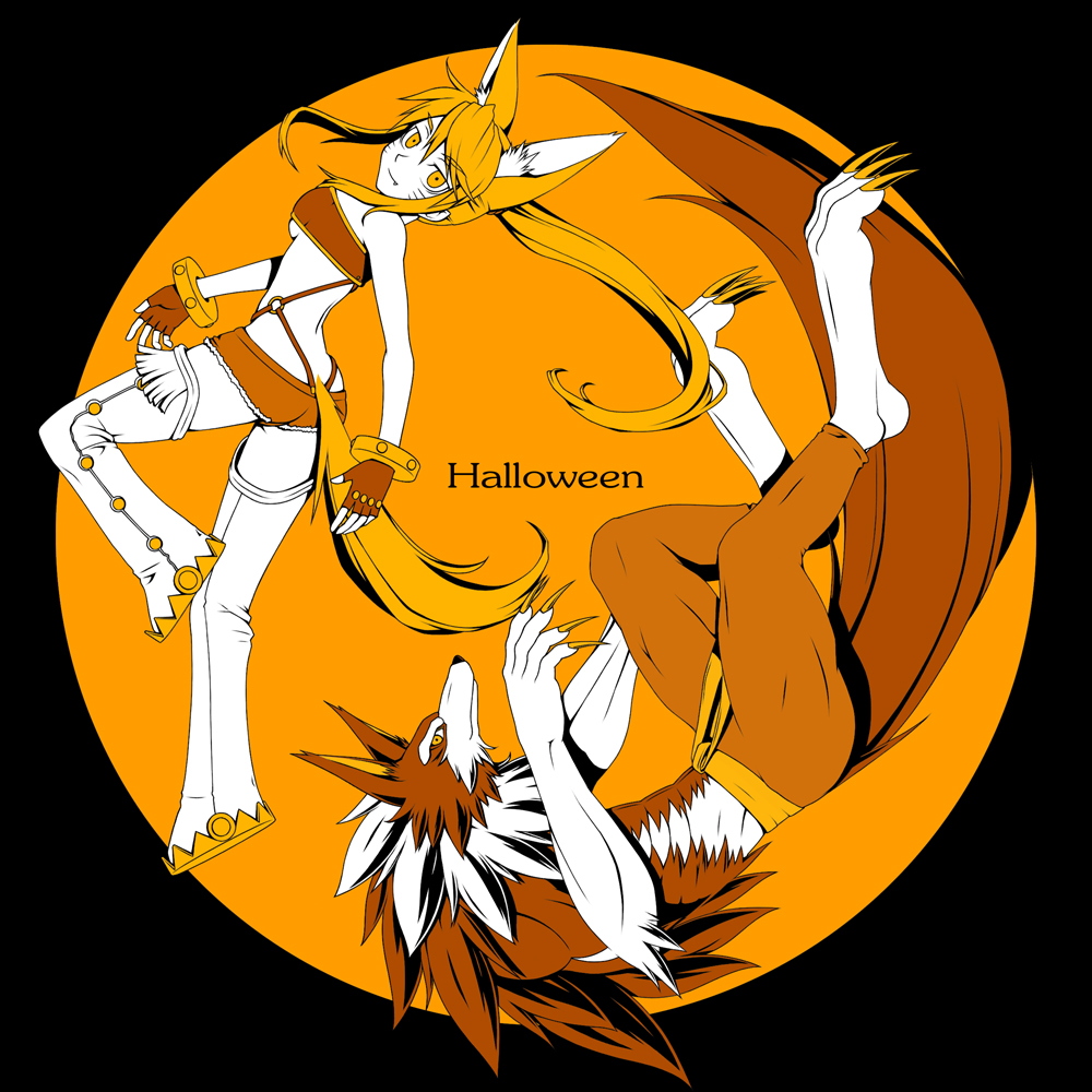 1boy, 1girl, animal_ear_fluff, animal_ears, animal_feet, animal_hands, animal_nose, ass