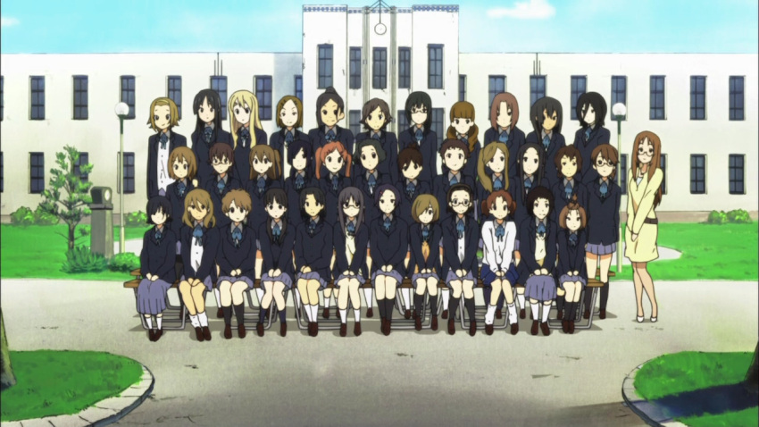 akane_(k-on!), annotated, black_eyes, black_hair, brown_eyes, brown_hair, chikada_haruko, duplicate