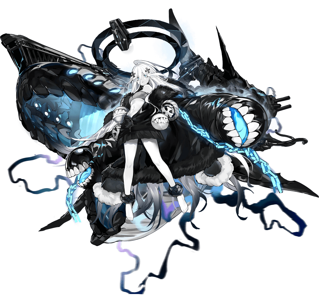 1girl, ahoge, bandeau, bangs, barefoot, black_coat, black_surge_night, blue_eyes