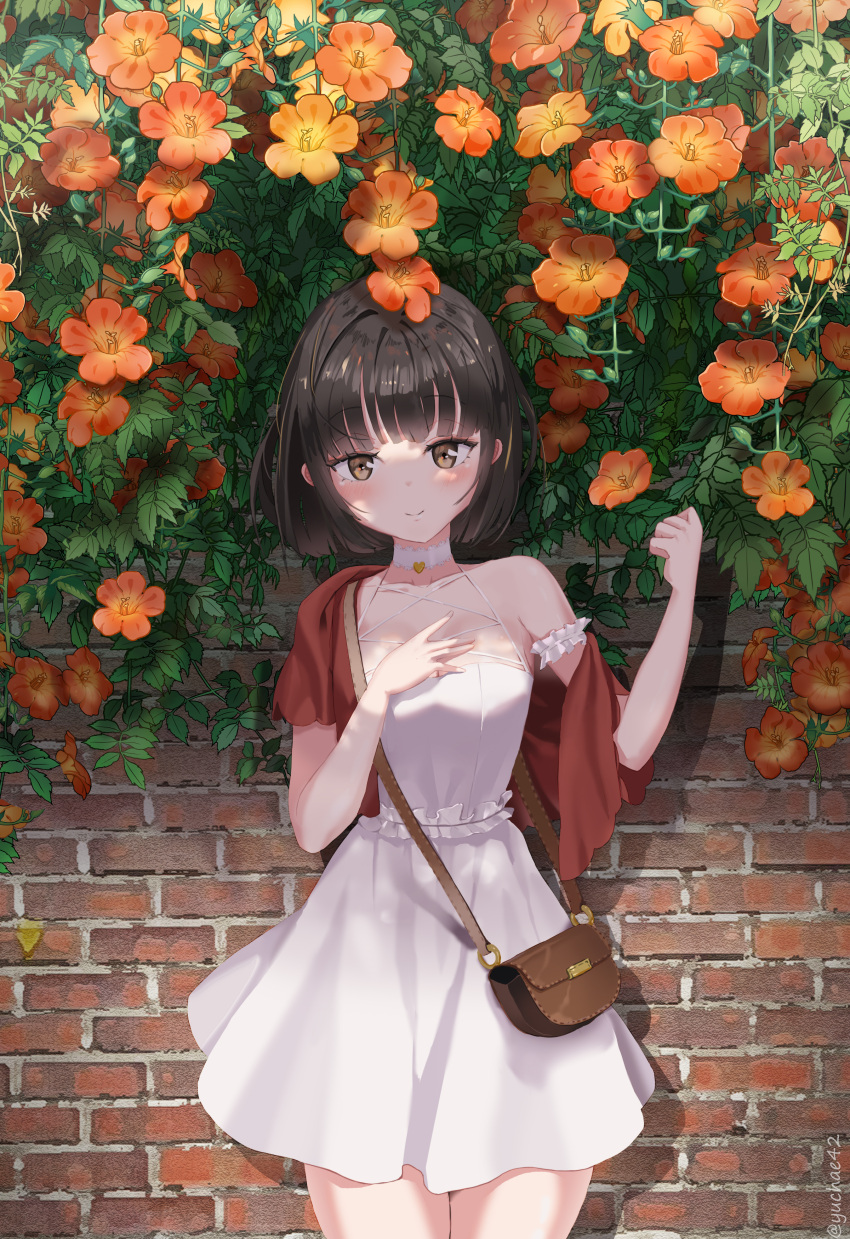 1girl, absurdres, armpit_crease, bare_legs, bare_shoulders, black_hair, blush, breasts