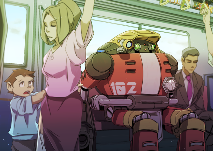 1girl, 2boys, child, closed_eyes, e-102_gamma, formal, gun, leai_leao_burgess_jr