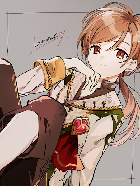 1boy, brown_hair, cunonn, granblue_fantasy, lamorak_(granblue_fantasy), long_hair, male_focus, ponytail