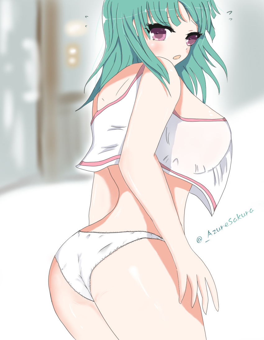 azuresakura, bashou_(senran_kagura), breasts, highres, panties, senran_kagura, tank_top, underwear, white_panties