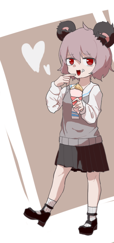 1girl, alternate_costume, animal_ears, bangs, black_footwear, black_skirt, commentary_request, cookie_(touhou)