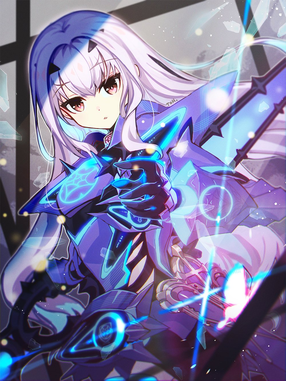1girl, armor, blue_armor, breasts, fairy_knight_lancelot_(fate), fate/grand_order, fate_(series), faulds