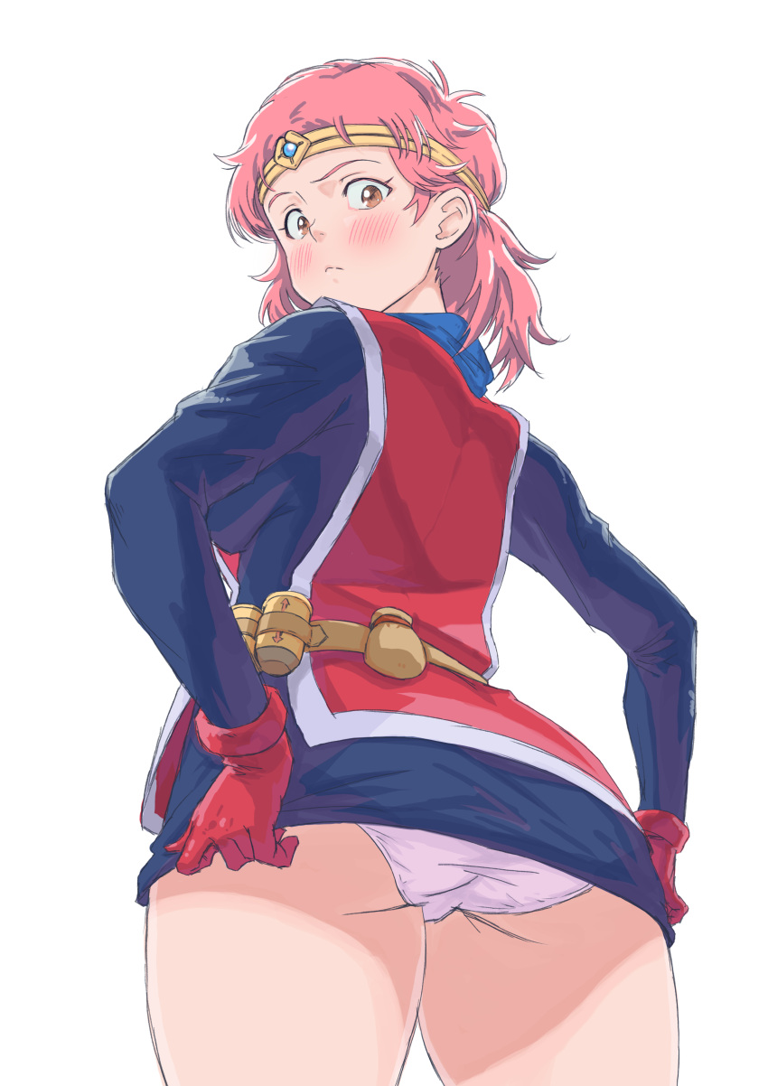 1girl, absurdres, arad_baranga, blush, breasts, brown_eyes, circlet, closed_mouth