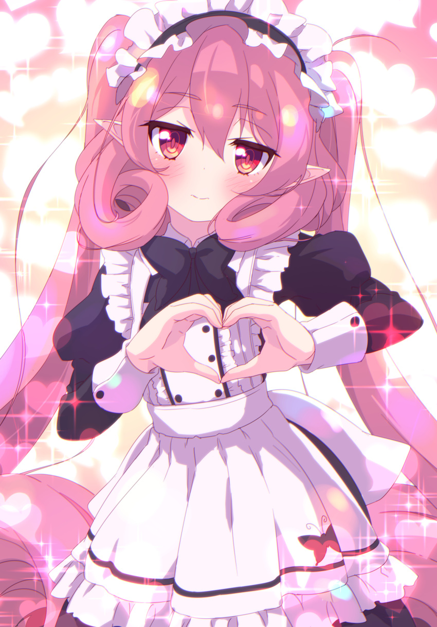 1girl, absurdres, bangs, blush, bow, bowtie, elf, glitter