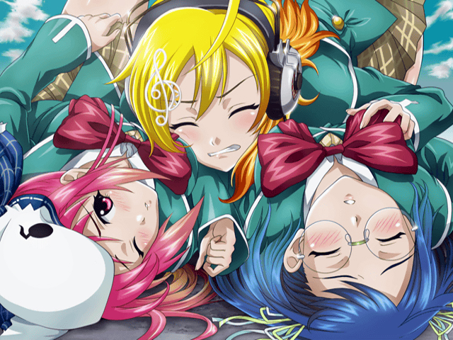 3girls, blush, otonashi_ran, otonashi_ren, otonashi_rin, rosario+vampire, school_uniform