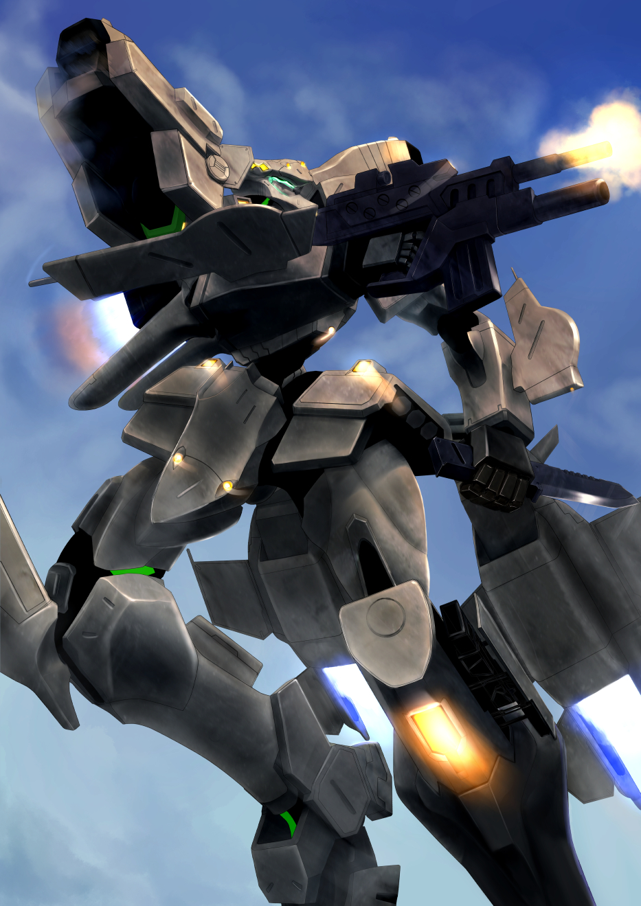 f-15_actv_active_eagle, flying, gun, highres, holding, holding_gun, holding_weapon, looking_to_the_side