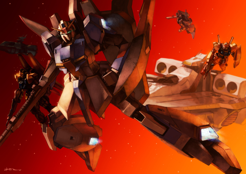 absurdres, argama, beam_rifle, commentary_request, daue, energy_gun, gundam, gundam_mk_ii