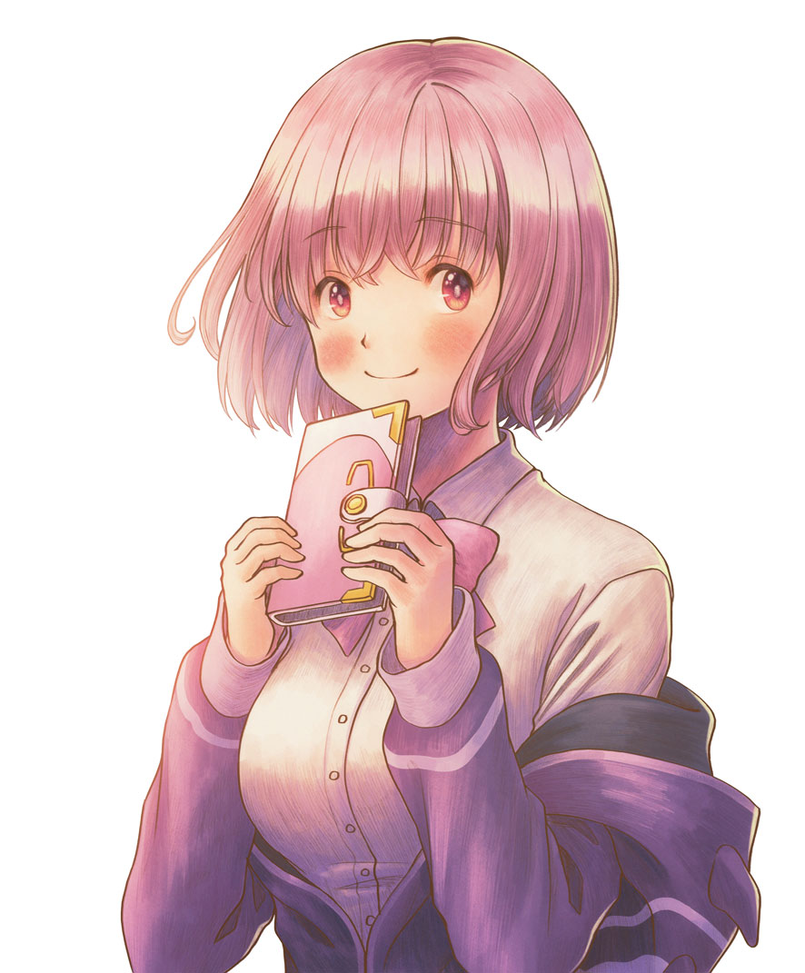 1girl, bangs, blush, book, bow, breasts, collared_shirt, eyebrows_visible_through_hair