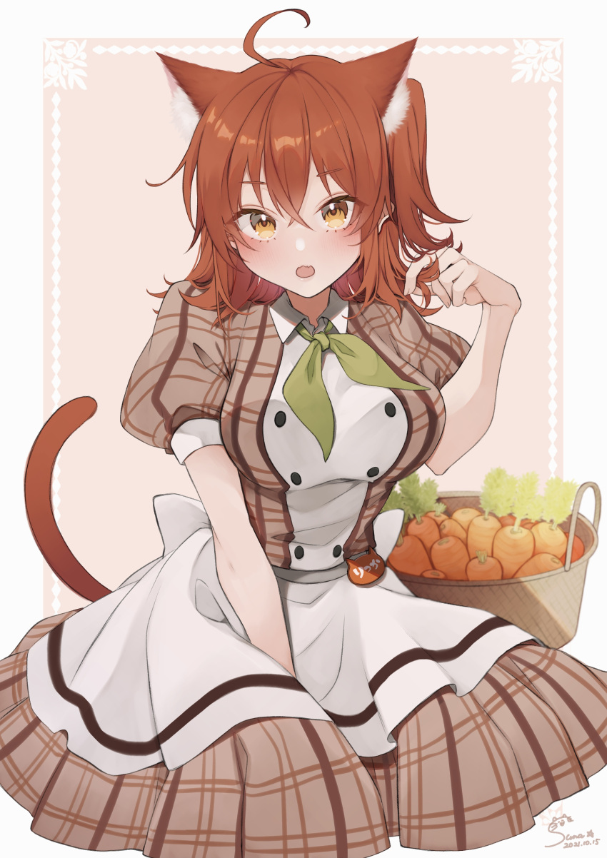 1girl, absurdres, ahoge, animal_ears, bangs, breasts, cat_ears, cat_tail