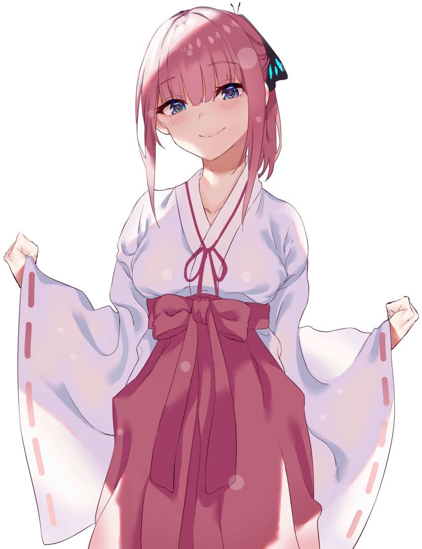 1girl, alternate_hairstyle, bangs, blue_eyes, blunt_bangs, breasts, closed_mouth, collarbone