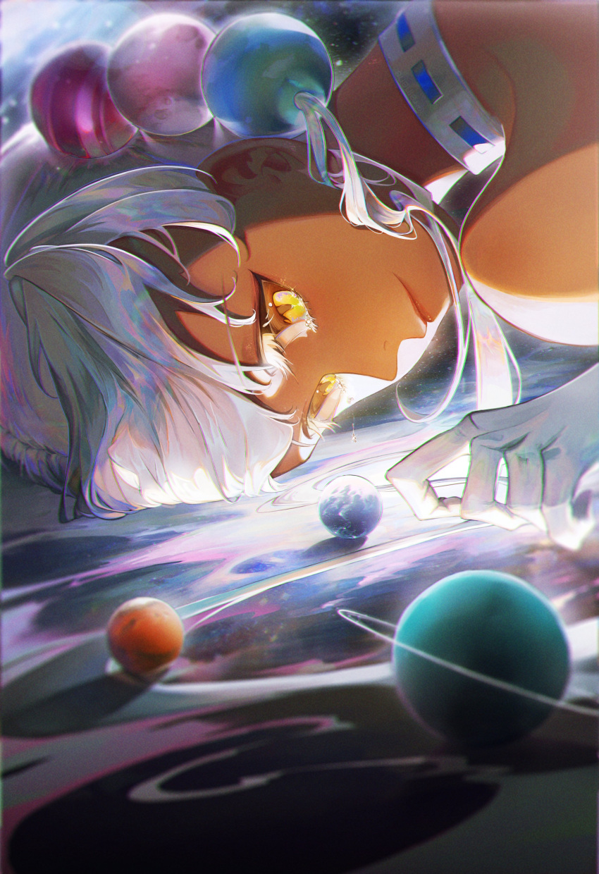 1girl, absurdres, closed_mouth, commentary, dark-skinned_female, dark_skin, earth_(planet), english_commentary