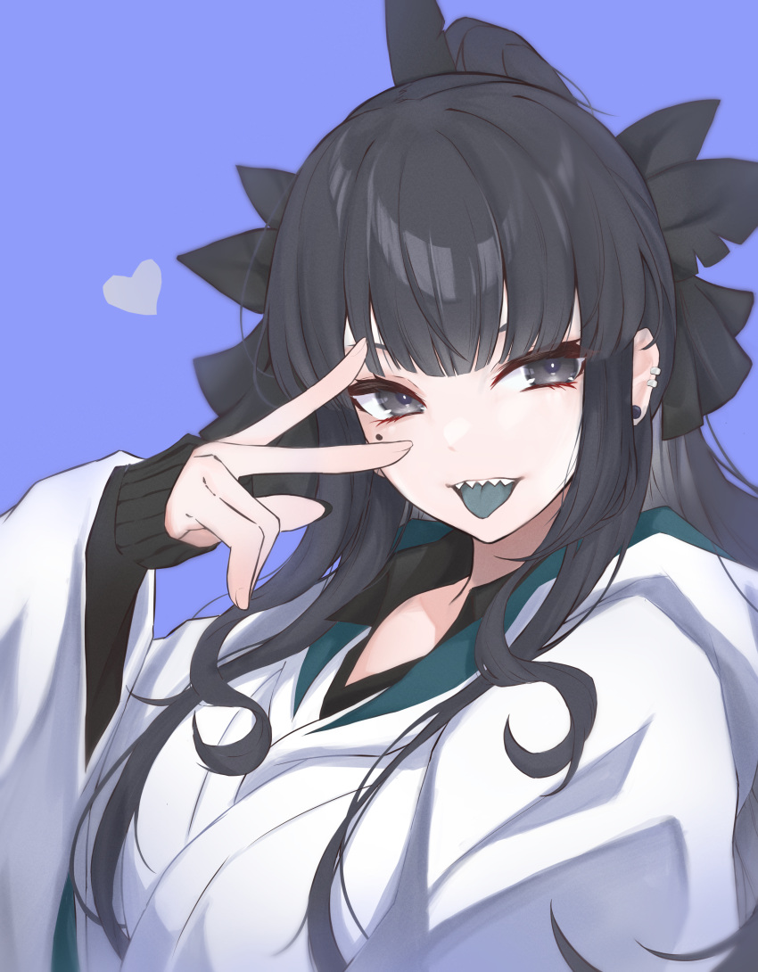 1girl, a9_(repainter), absurdres, artemis_of_the_blue, bangs, black_eyes, black_hair, blue_background
