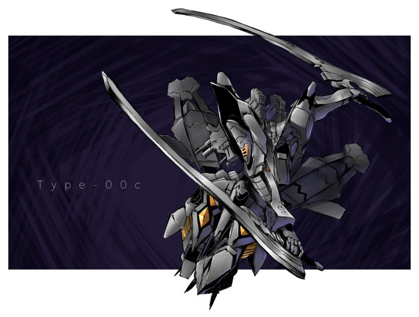 absurdres, dual_wielding, head_tilt, highres, holding, holding_sword, holding_weapon, kawasemi_alter