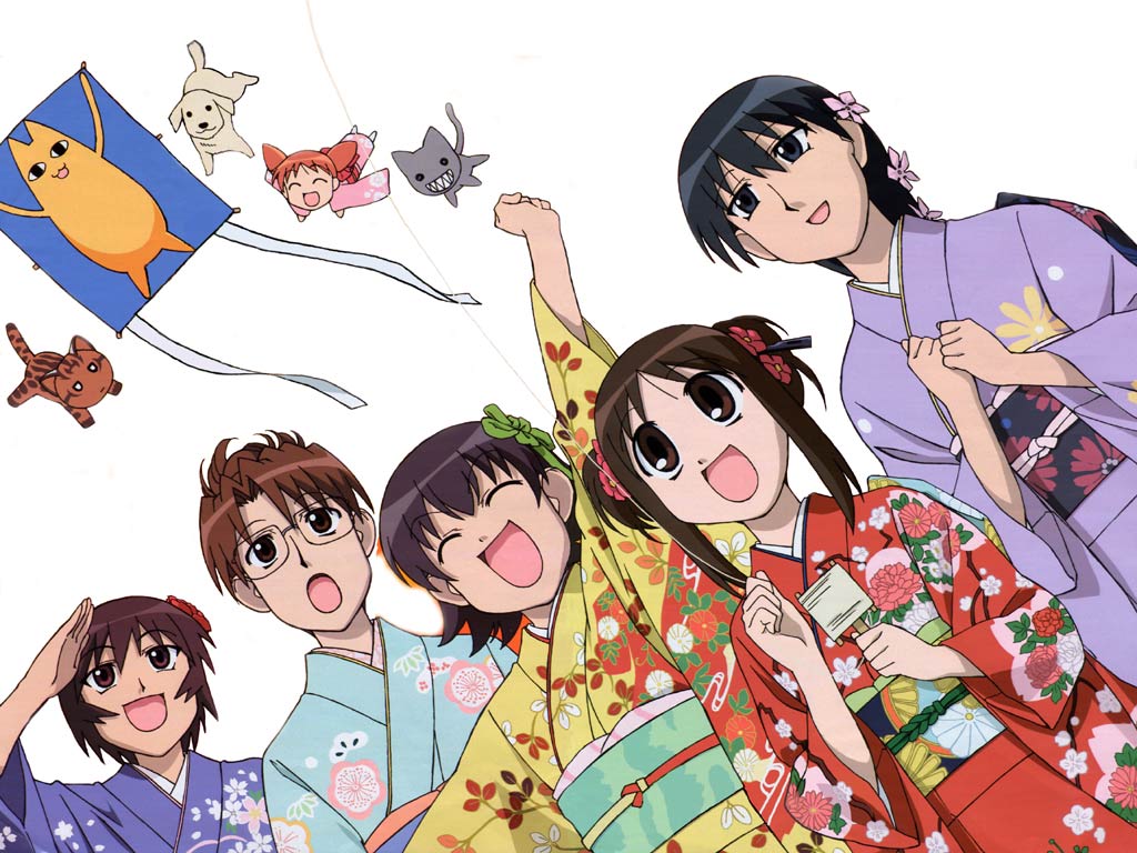 azumanga_daioh, chiyo_father, kagura, kamineko, kasuga_ayumu, mihama_chiyo, mizuhara_koyomi, sakaki