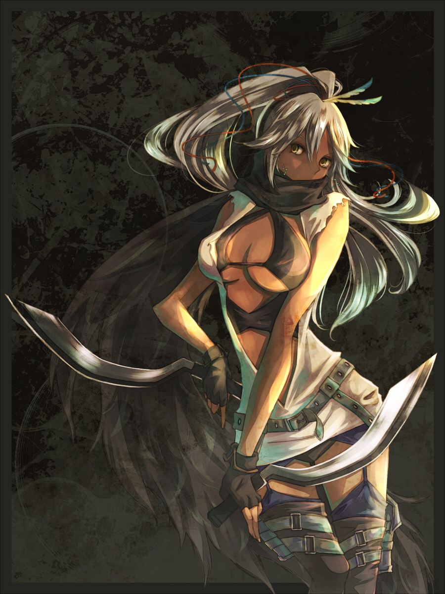 bad_id, belt, bleach, boots, bra, breasts, cleavage, cosplay