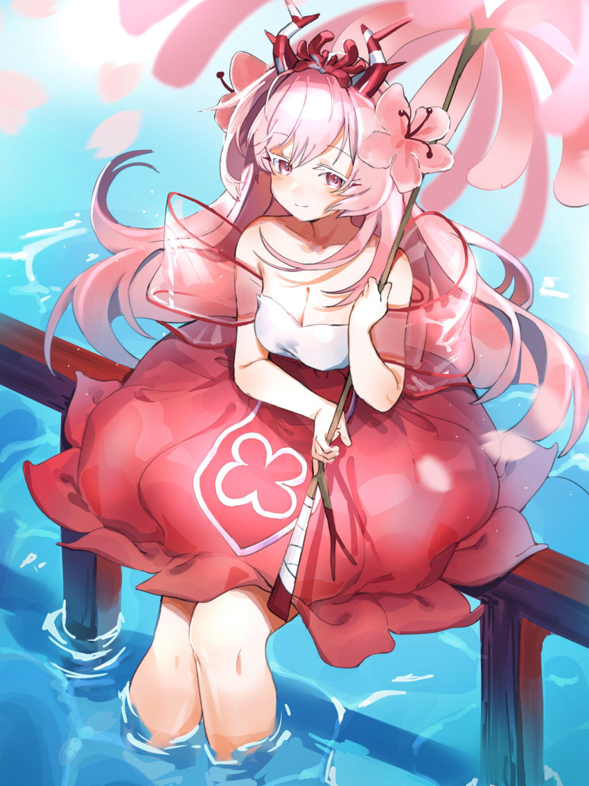 1girl, absurdres, bangs, breasts, cherry_blossom_cookie, cherry_blossoms, colored_eyelashes, cookie_run