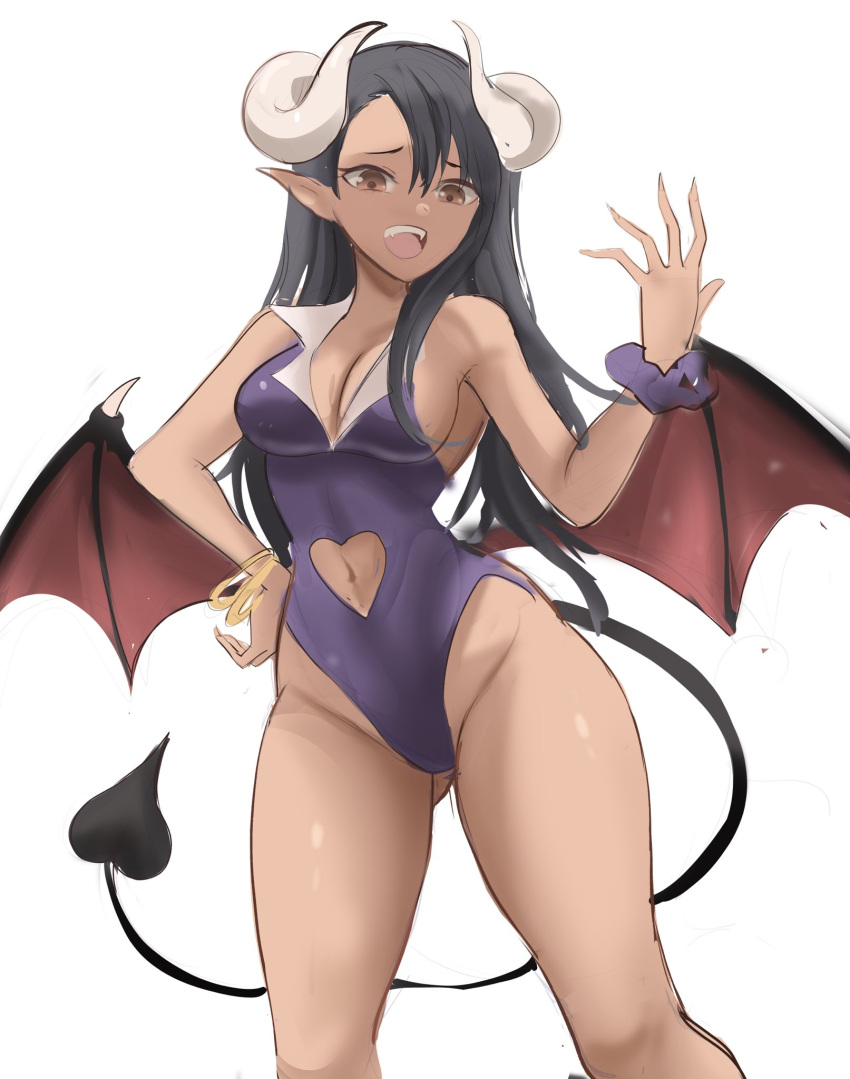 1girl, ass_visible_through_thighs, bangle, bangs, black_hair, bracelet, breasts, brown_eyes