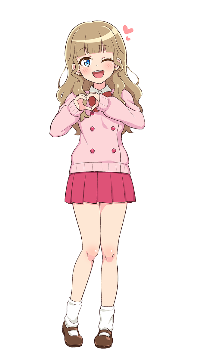 1girl, :d, bangs, blunt_bangs, blush, brown_footwear, brown_hair, buttons