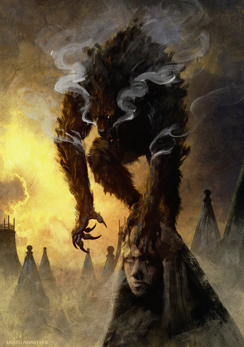 anato_finnstark, come_hither, dawn, english_commentary, halloween, highres, horror_(theme), monster