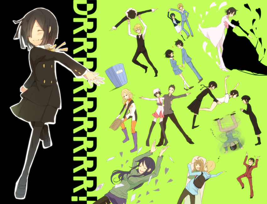 awakusu_akane, crossover, durarara!, harima_mika, heiwajima_shizuo, holo, kadota_kyohei, karisawa_erika