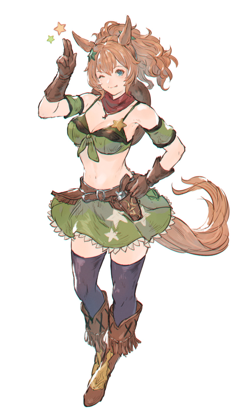 1girl, ;p, animal_ears, bandeau, bangs, bikini, bikini_top, bikini_under_clothes