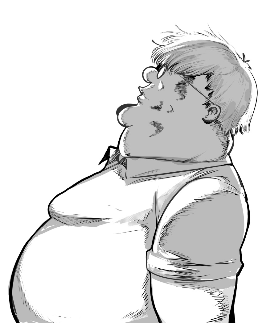 1boy, absurdres, derivative_work, english_commentary, family_guy, fat, from_side, glasses