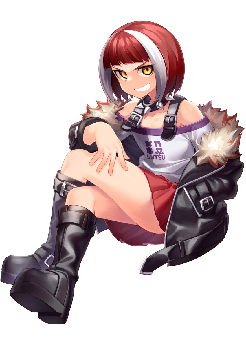 1girl, absurdres, azure_striker_gunvolt, azure_striker_gunvolt_2, bangs, bare_shoulders, black_footwear, boots