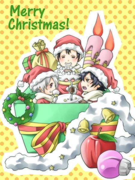 connor_kluff, fanart, lag_seeing, merry_christmas, niche_(tegami_bachi), tegami_bachi, text, wallpaper, zazie_winters