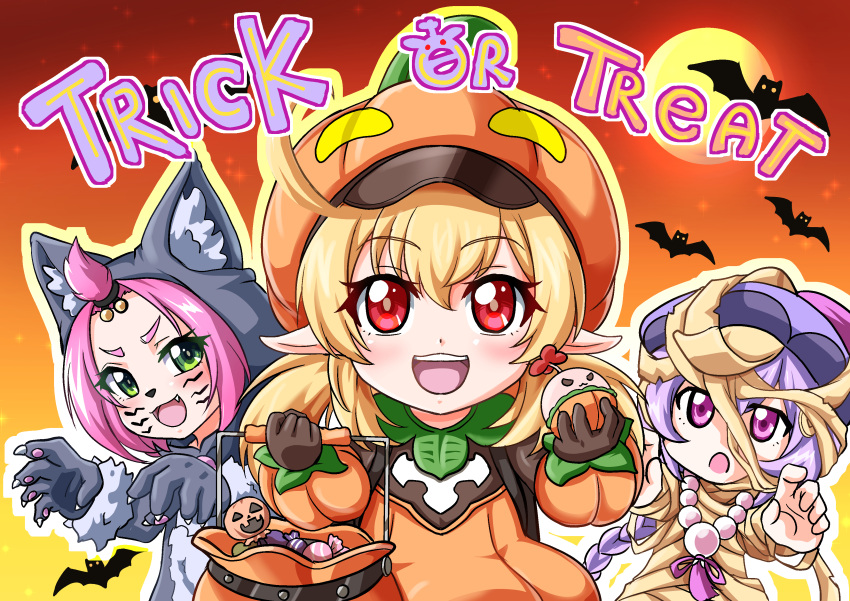 3girls, :d, :o, absurdres, adapted_costume, ahoge, alternate_costume, atawatsho