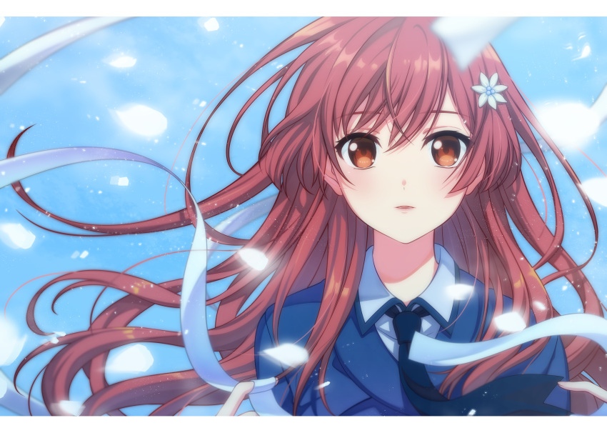 1girl, 22/7, absurdres, ayakura_azuma, flower, hair_flower, hair_ornament, highres