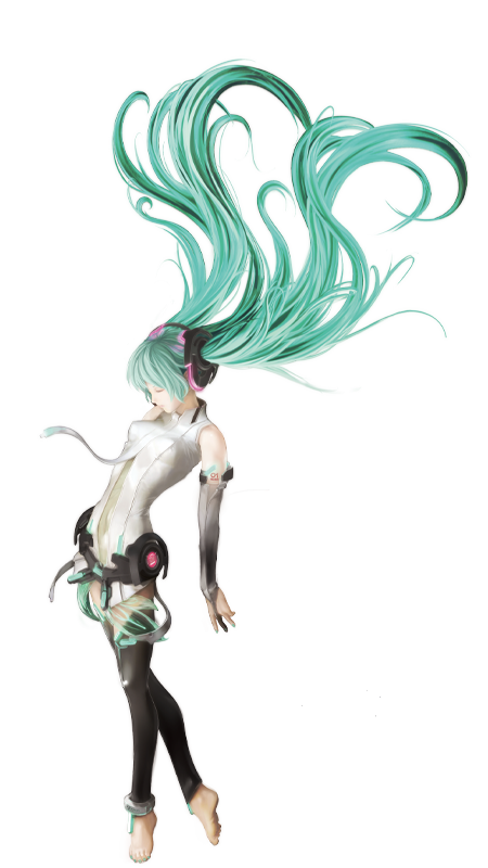 anklet, anti_gravity, aqua_hair, asai_masaki, barefoot, closed_eyes, detached_sleeves, feet