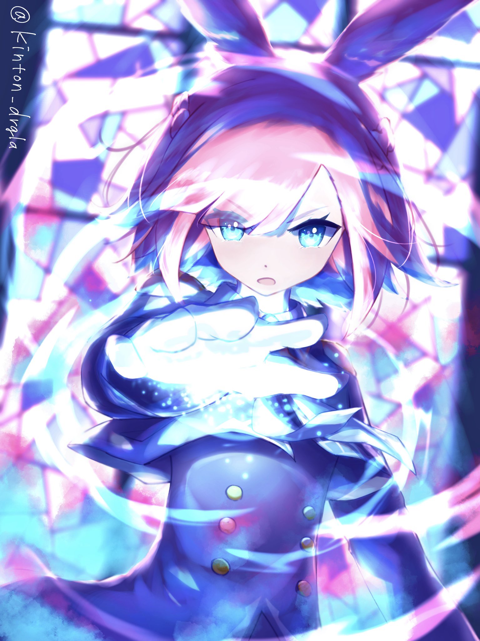 1girl, animal_ears, bangs, dragalia_lost, eyebrows_visible_through_hair, highres, incoming_attack, indoors