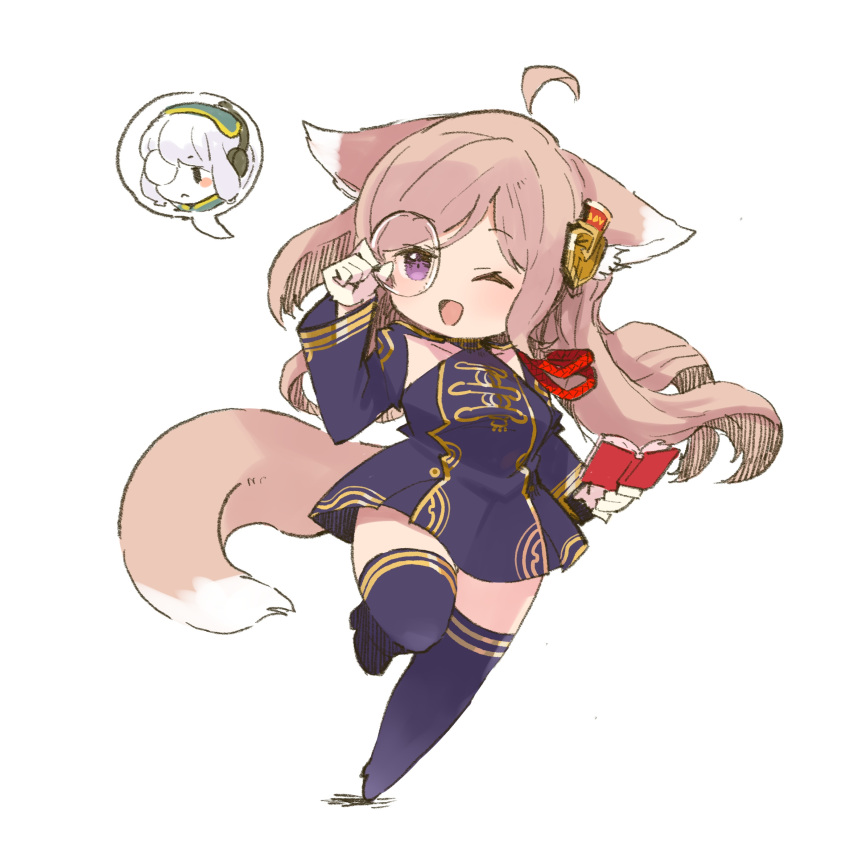 1girl, absurdres, ahoge, animal_ear_fluff, animal_ears, bangs, black_dress, black_legwear