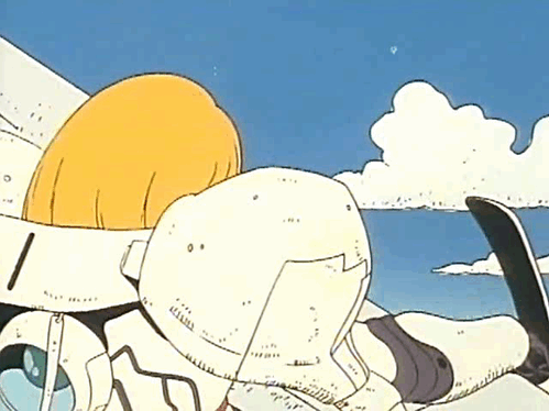 1980s_(style), 1girl, angry, animated, animated_gif, battle, blonde_hair, blue_eyes