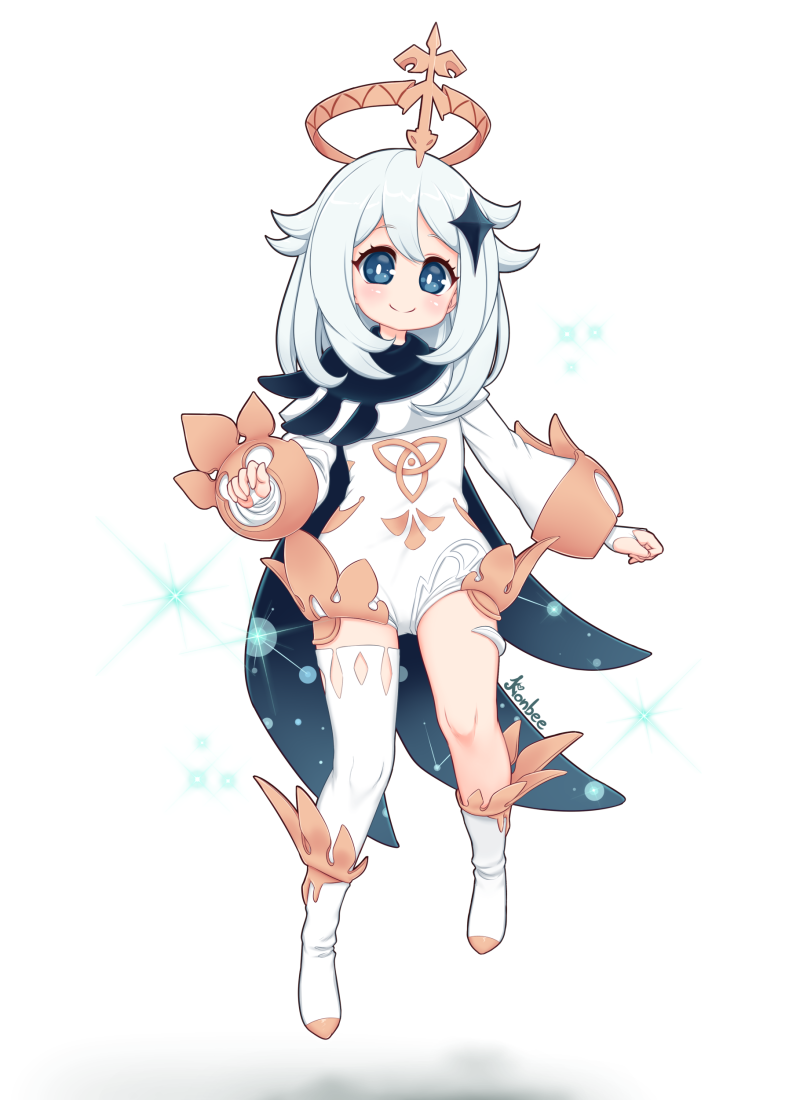 1girl, artist_name, asymmetrical_footwear, bangs, blue_cape, blue_eyes, blush, boots